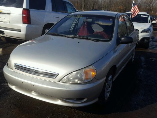 KNADC123126087894 - 2002 KIA RIO GRAY photo 2