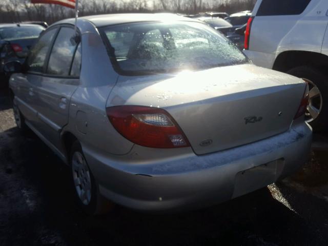 KNADC123126087894 - 2002 KIA RIO GRAY photo 3