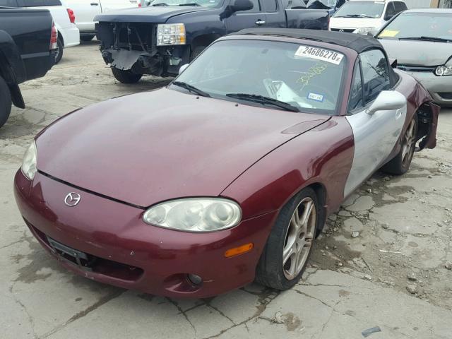 JM1NB353030302882 - 2003 MAZDA MX-5 MIATA BURGUNDY photo 2