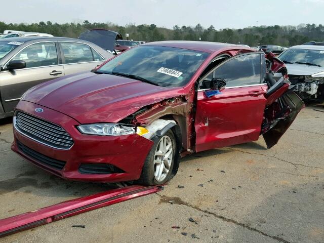 3FA6P0H71ER155158 - 2014 FORD FUSION SE RED photo 2