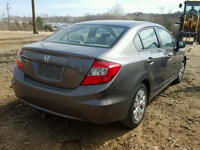 19XFB2F5XCE364957 - 2012 HONDA CIVIC LX GRAY photo 4