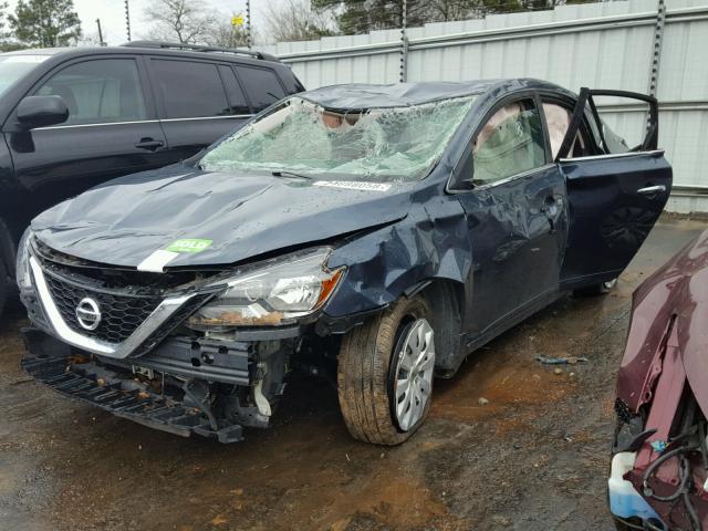 3N1AB7AP7HY295184 - 2017 NISSAN SENTRA S BLUE photo 2