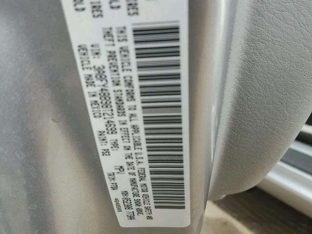 3A8FY48B98T214699 - 2008 CHRYSLER PT CRUISER SILVER photo 10