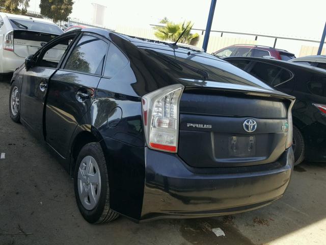 JTDKN3DU6A1305121 - 2010 TOYOTA PRIUS BLACK photo 3