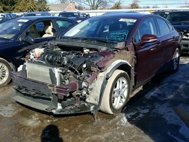 3FA6P0H72DR171254 - 2013 FORD FUSION SE MAROON photo 2