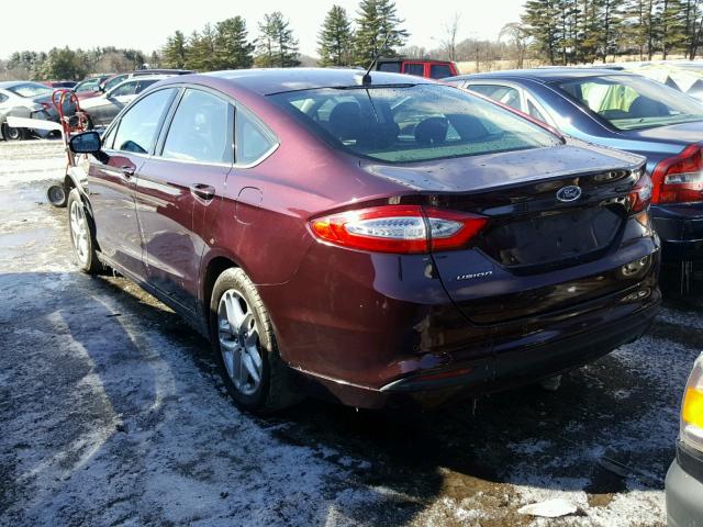 3FA6P0H72DR171254 - 2013 FORD FUSION SE MAROON photo 3