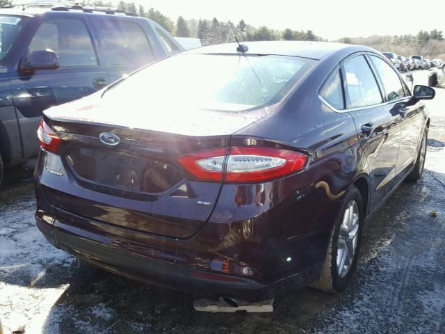 3FA6P0H72DR171254 - 2013 FORD FUSION SE MAROON photo 4