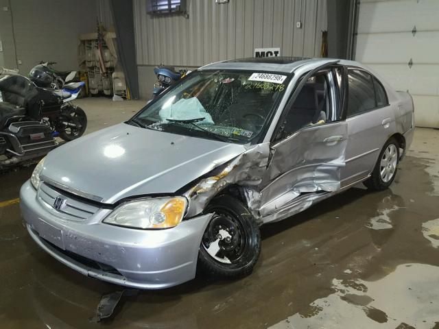 2HGES26822H534268 - 2002 HONDA CIVIC EX SILVER photo 2