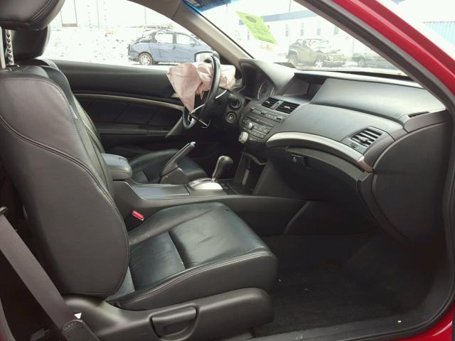 1HGCS12849A018364 - 2009 HONDA ACCORD EXL RED photo 5