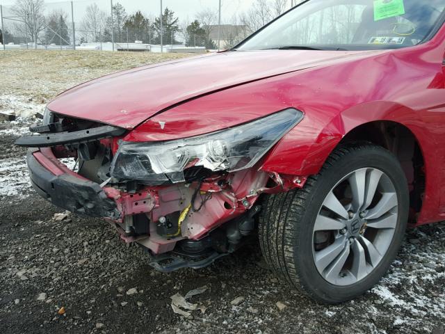 1HGCS12849A018364 - 2009 HONDA ACCORD EXL RED photo 9