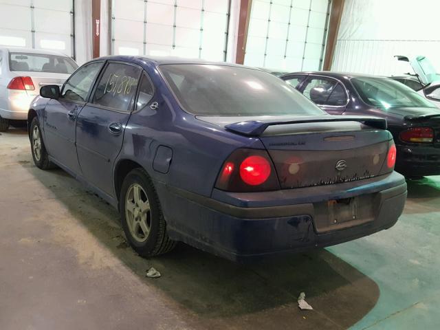 2G1WH55K939290980 - 2003 CHEVROLET IMPALA LS BLUE photo 3