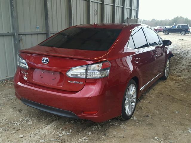 JTHBB1BA2A2019104 - 2010 LEXUS HS 250H BURGUNDY photo 4