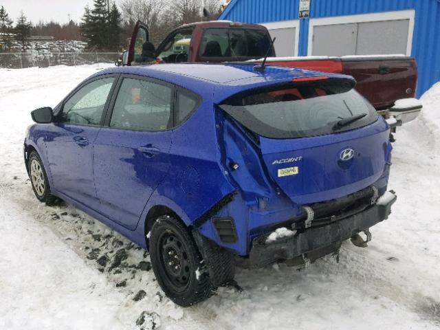 KMHCT5AE2DU110666 - 2013 HYUNDAI ACCENT GLS BLUE photo 3