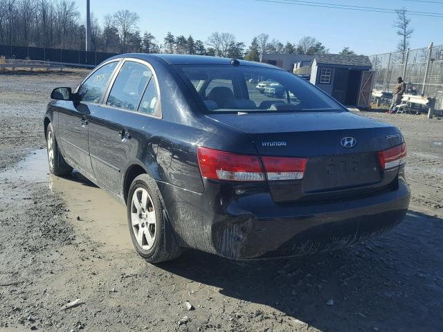 5NPET46CX8H403925 - 2008 HYUNDAI SONATA GLS BLACK photo 3