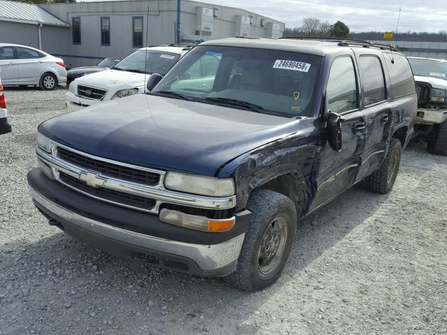 3GNFK16T91G180837 - 2001 CHEVROLET SUBURBAN K BLUE photo 2