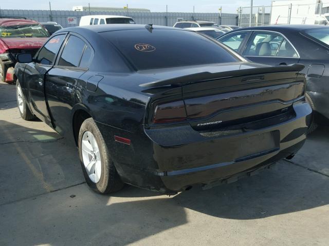 2C3CDXBG7CH111590 - 2012 DODGE CHARGER SE BLACK photo 3