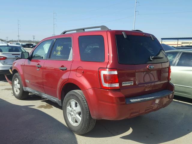 1FMCU03188KC65461 - 2008 FORD ESCAPE XLT RED photo 3