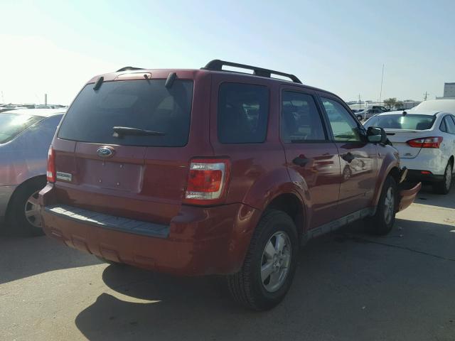 1FMCU03188KC65461 - 2008 FORD ESCAPE XLT RED photo 4