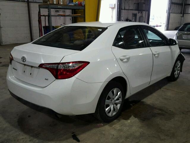 5YFBURHE2EP000192 - 2014 TOYOTA COROLLA L WHITE photo 4