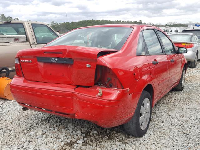 1FAFP34N67W310096 - 2007 FORD FOCUS ZX4 RED photo 4