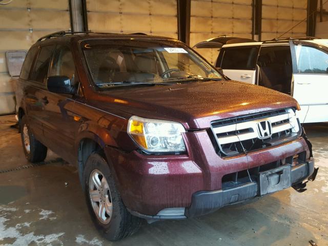 2HKYF18187H502787 - 2007 HONDA PILOT LX MAROON photo 1