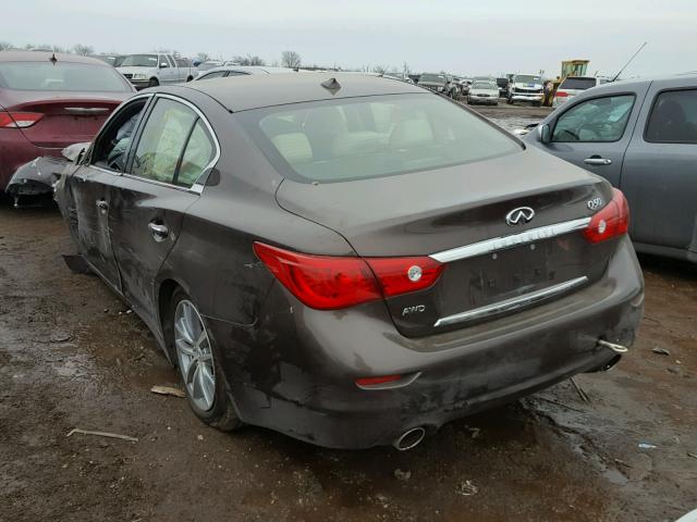 JN1BV7AR9FM399334 - 2015 INFINITI Q50 BASE BROWN photo 3