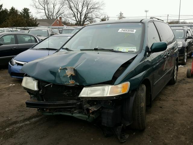 2HKRL186X2H524355 - 2002 HONDA ODYSSEY EX GREEN photo 2