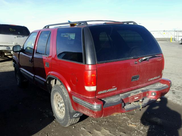 1GNDT13W2W2274738 - 1998 CHEVROLET BLAZER RED photo 3