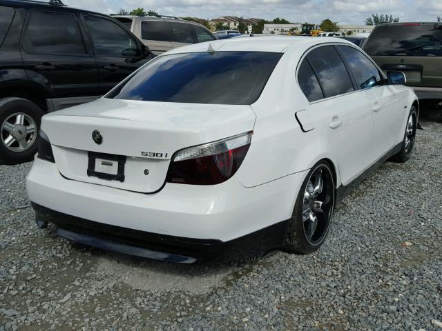 WBANE73517CM53959 - 2007 BMW 530 I WHITE photo 4