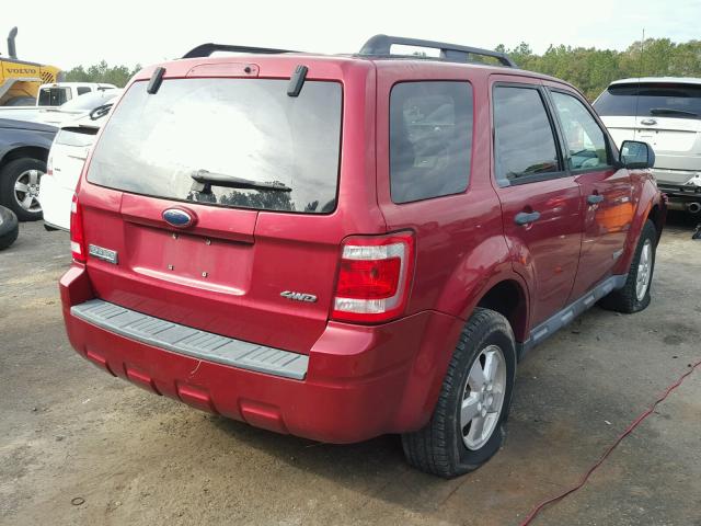 1FMCU93Z08KA42356 - 2008 FORD ESCAPE XLT RED photo 4