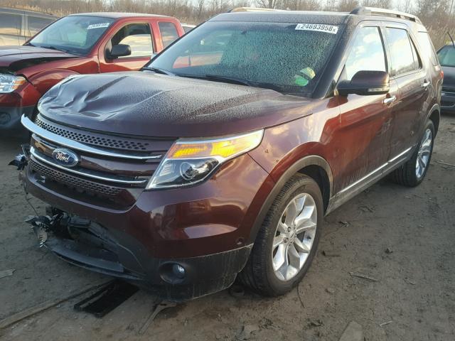 1FMHK8F88CGB00749 - 2012 FORD EXPLORER L BURGUNDY photo 2