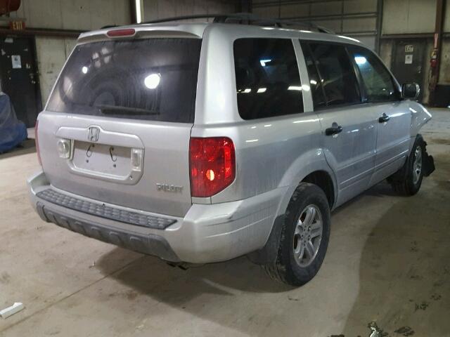 5FNYF18675B016883 - 2005 HONDA PILOT EXL SILVER photo 4