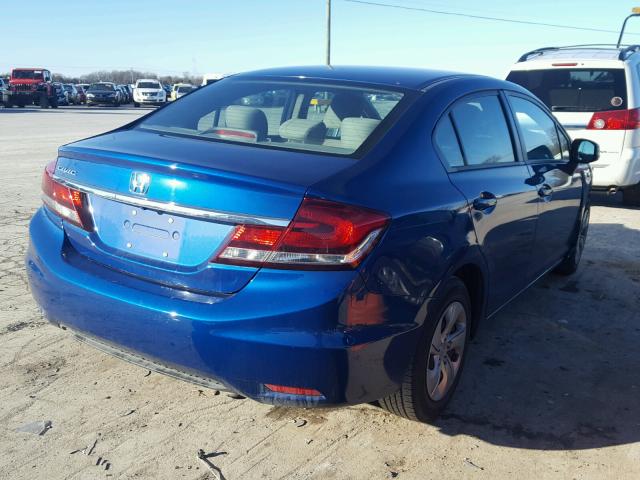 19XFB2F50DE086846 - 2013 HONDA CIVIC LX BLUE photo 4