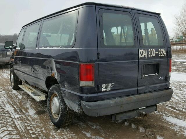 1FBNE31L9YHB82624 - 2000 FORD ECONOLINE BLUE photo 3