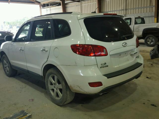 5NMSH13EX8H150370 - 2008 HYUNDAI SANTA FE S WHITE photo 3