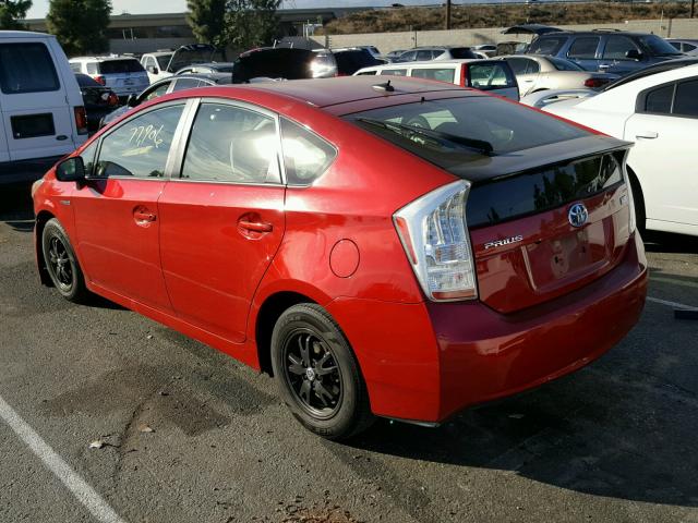 JTDKN3DU4A1313363 - 2010 TOYOTA PRIUS RED photo 3