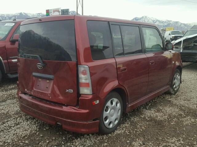 JTLKT324264075483 - 2006 TOYOTA SCION XB RED photo 4