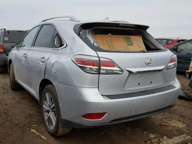 2T2BK1BA6FC325678 - 2015 LEXUS RX 350 SILVER photo 3