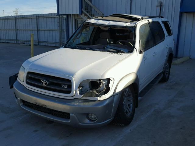 5TDZT34A83S174791 - 2003 TOYOTA SEQUOIA SR WHITE photo 2