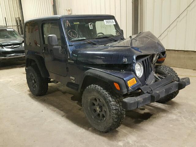 1J4FA49S33P350795 - 2003 JEEP WRANGLER / BLUE photo 1