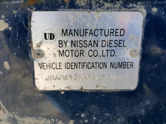 JNAMA43H44AK75168 - 2004 NISSAN DIESEL UD1800 BLUE photo 10