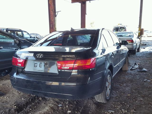 5NPET46C19H503090 - 2009 HYUNDAI SONATA GLS BLACK photo 4