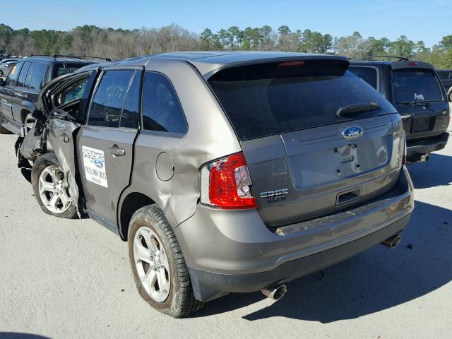 2FMDK4JC3EBA98339 - 2014 FORD EDGE SEL GRAY photo 3