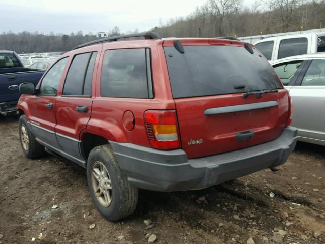 1J4GX48S44C137223 - 2004 JEEP GRAND CHER RED photo 3