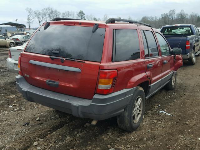 1J4GX48S44C137223 - 2004 JEEP GRAND CHER RED photo 4