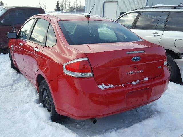 1FAHP35N28W136052 - 2008 FORD FOCUS SE RED photo 3