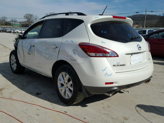 JN8AZ1MU0DW212353 - 2013 NISSAN MURANO S WHITE photo 3