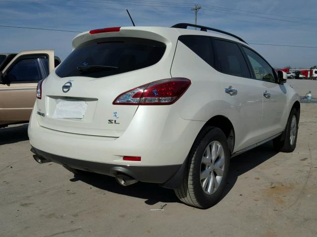 JN8AZ1MU0DW212353 - 2013 NISSAN MURANO S WHITE photo 4