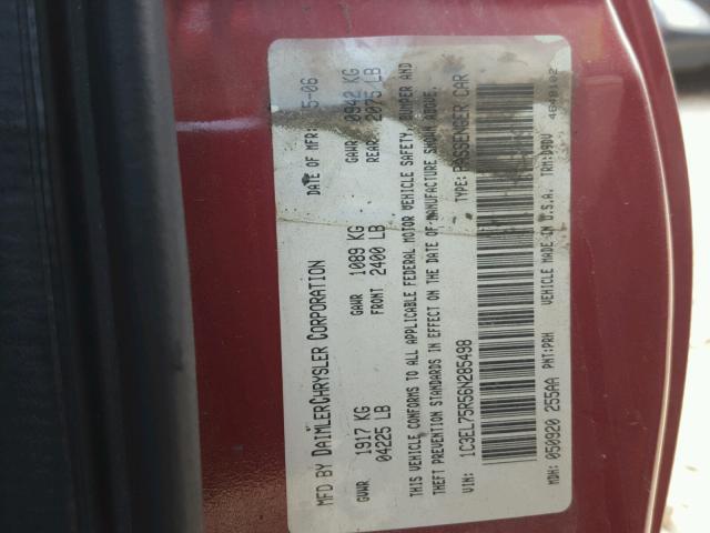 1C3EL75R56N285498 - 2006 CHRYSLER SEBRING GT RED photo 10