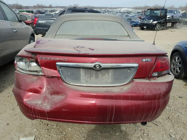 1C3EL75R56N285498 - 2006 CHRYSLER SEBRING GT RED photo 9